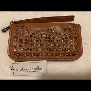 NWT Viola Castellani Studded Leather Wallet